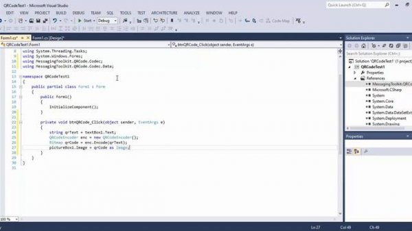 Generate a QR Code in C# with WinForm (MessagingToolkit.QRCode.dll)