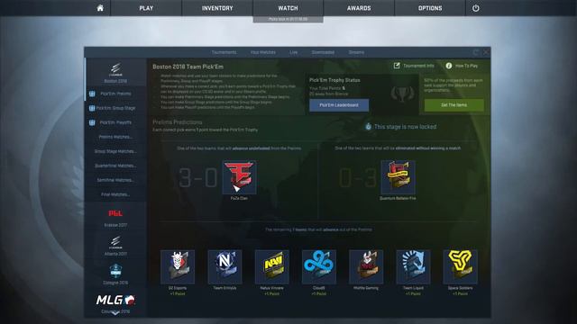 CS:GO - ELEAGUE Boston 2018 #2 - Pick'Em Prediction Groupstage + Auswertung PreLims смотреть онлайн