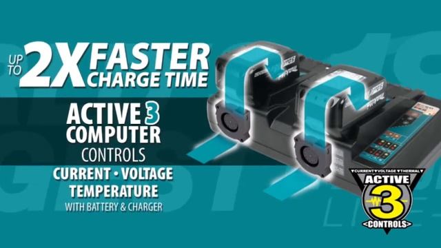 MAKITA 18V Lithium-Ion Dual Port Rapid Optimum Charger (Short Version) смотреть онлайн