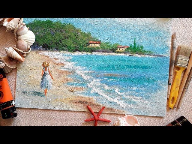 Морской пейзаж акрилом.