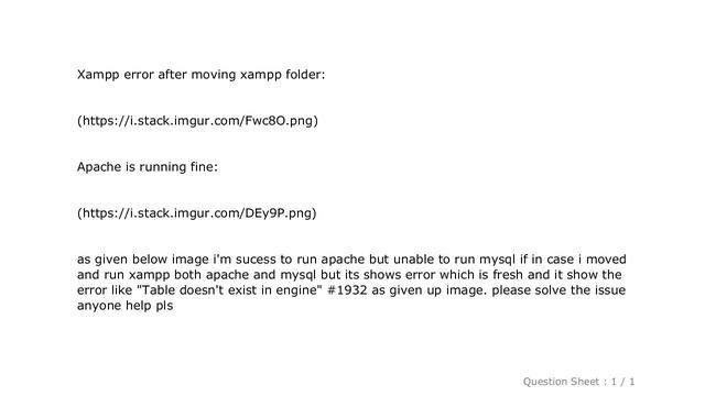 MySQL : Xampp-mysql - "Table doesn't exist in engine" #1932 смотреть онлайн