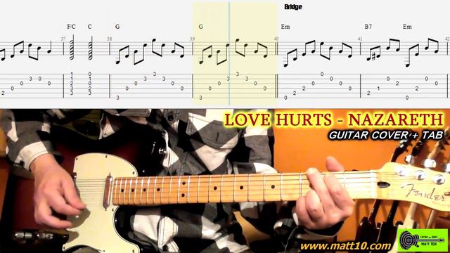 LOVE HURTS Guitar Cover TAB Lesson NAZARETH Chords & Solo LESSON TUTORIAL смотреть онлайн