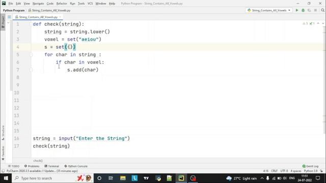 Python program to accept the string which contains all vowels | Python Program # 10 смотреть онлайн