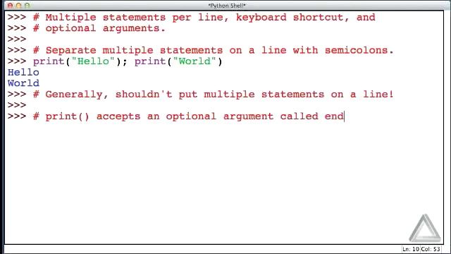 Unit 1 Video 4: Multiple Statements per Line, Keyboard Shortcuts, & Optional Arguments смотреть онлайн