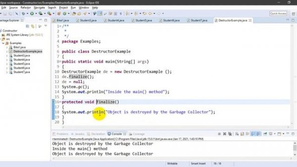 Destructor in Java | finalize()  Function in Java
