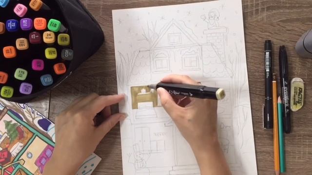 Урок рисования. Рисуем дом в разрезе . Ускоренное видео смотреть онлайн