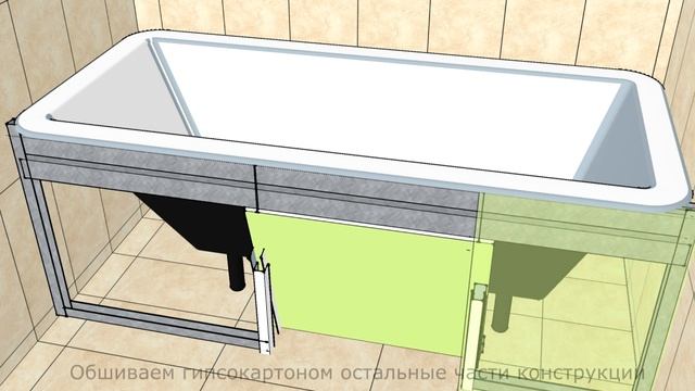 Как сделать экран под ванну из гипсокартона смотреть онлайн
