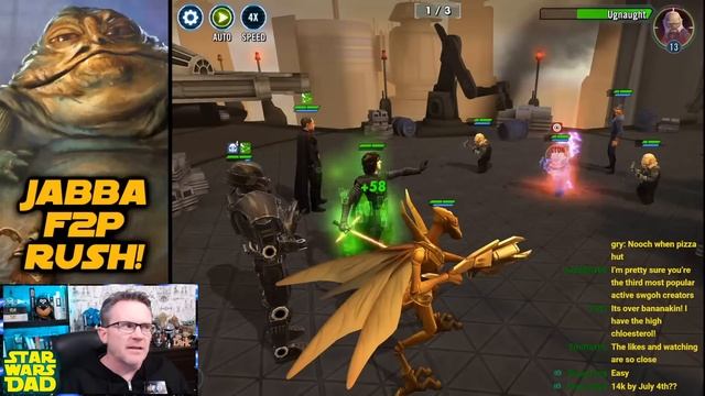 NOOCH2JABBA!!!  Day ONE Of My New FREE TO PLAY JABBA RUSH ACCOUNT!  LIVE!