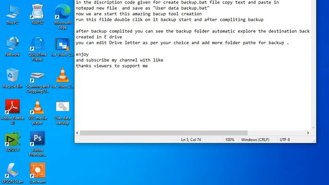 User Data Backup Automatint using .bat script file смотреть онлайн