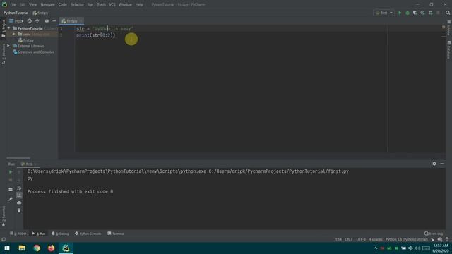 Python Tutorial - 6.String slicing смотреть онлайн