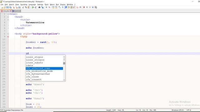 PHP Random Function& If Statement | حلقة 10 | كورس شامل للمبتدئين смотреть онлайн