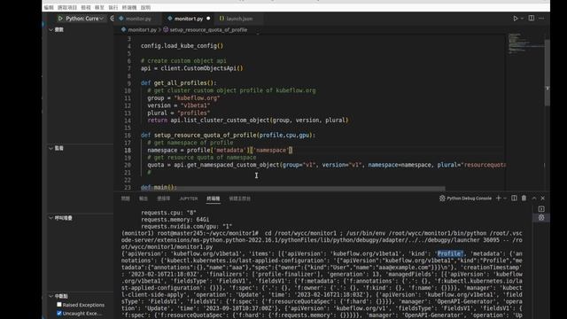 write python kubernetes client for profile quota смотреть онлайн