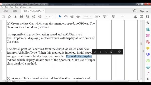 OOPS 8-E : Create Car class, Inherit Sportcar, override display and call both method to print ! смотреть онлайн