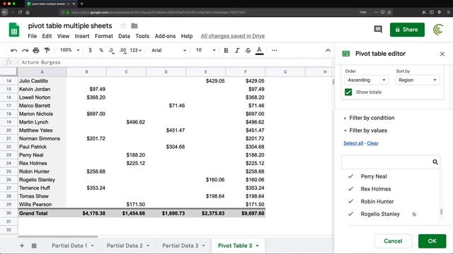 Pivot Table from Multiple Sheets - Google Sheets смотреть онлайн