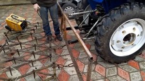 сцепка борон к минитрактору часть 2