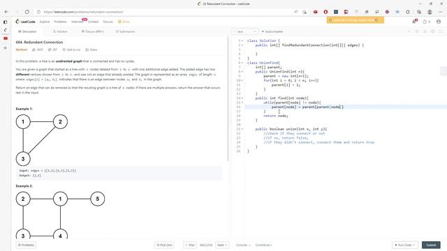 LeetCode 684 | Redundant Connection | Union Find | Java смотреть онлайн