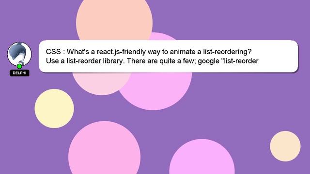 CSS : What's a react.js-friendly way to animate a list-reordering? смотреть онлайн