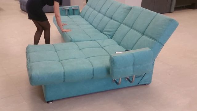 Диван СОФТ с оттоманкой. Механизм: клик-кляк. (фабрика мебели PODUSHE) смотреть онлайн