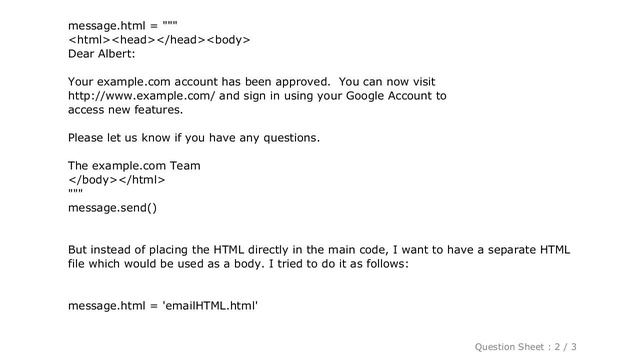 HTML : Send HTML email in Appengine [PYTHON] using HTML file смотреть онлайн