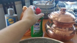 Чистим медный таз.  Всё способы которые знаю. Что получилось.