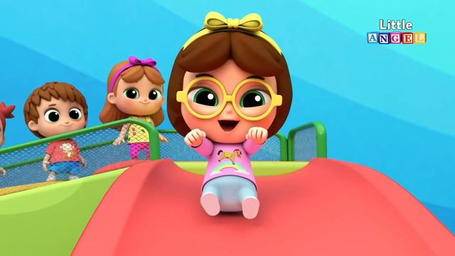 10 Little Babies On The Slide | Playground Song | Little Angel Kids Songs