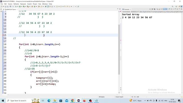 Bubble Sort Algorithm in java .| Mk Learning. смотреть онлайн