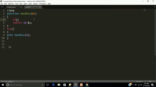 Simple Exception handling in php смотреть онлайн