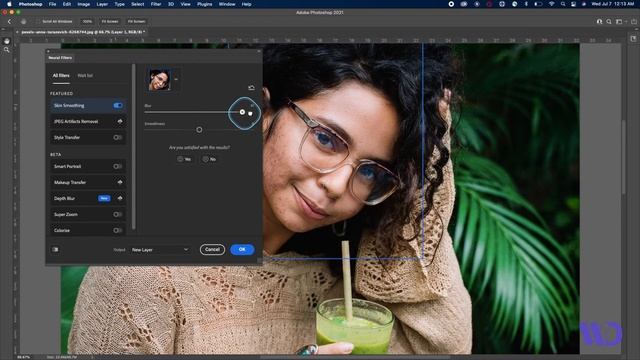 Learn How to Quickly Remove Blemishes With Neural Filters | Photoshop Tutorial 2021#photoediting смотреть онлайн