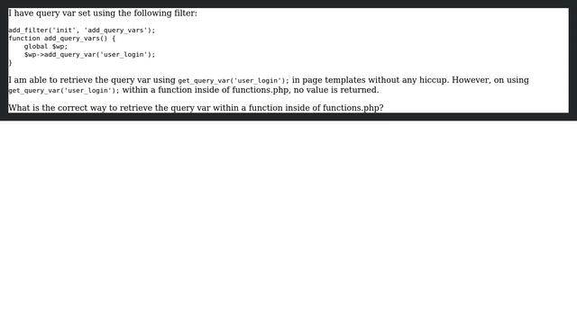 Wordpress: Retrieve query var within functions.php смотреть онлайн