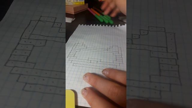 Как нарисовать кота (* по клеточкам*). смотреть онлайн
