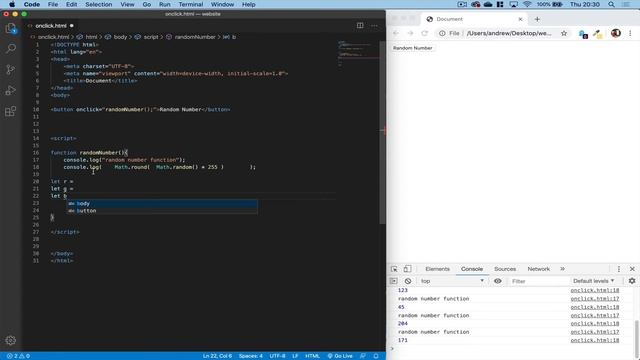 Generating random numbers and different background colours with a button and onClick смотреть онлайн