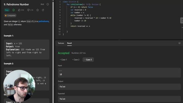 Unleashing Kotlin Power on the Palindrome Number Problem - 9 LeetCode - смотреть онлайн