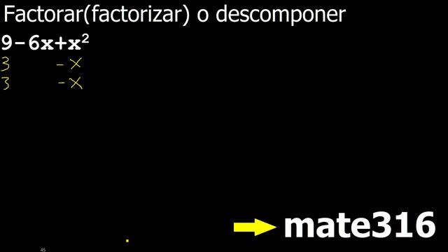 9-6x+x2 Factorar O Factorizar Descomponer En Factores Ejemplo