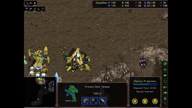 StarCraft: Brood War - PVT - быстрая игра с комментариями - рискованная стратегия