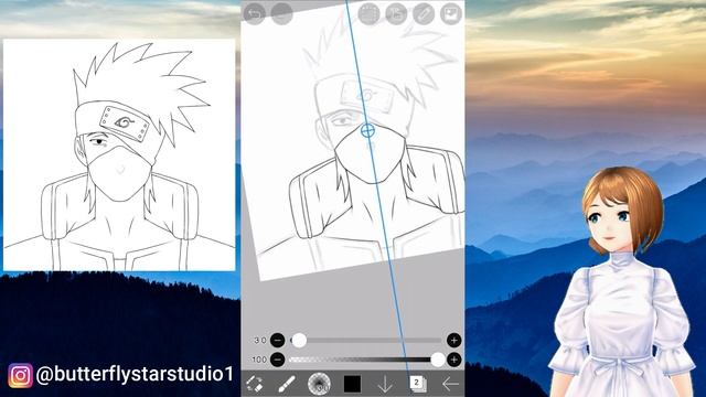 How To Draw Kakashi Hatake in ibis paint x | Naruto Shippuden || digital art смотреть онлайн