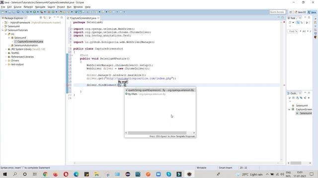 Capture Screenshot of Web Element Using WebDriver Manager in Selenium4 смотреть онлайн