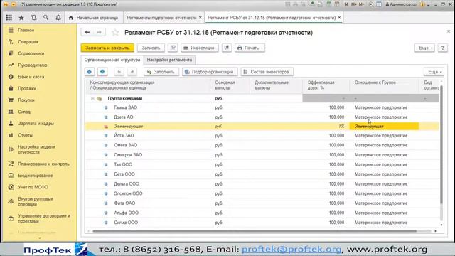 ПрофТек: Консолидация Бухгалтерской Отчетности смотреть онлайн