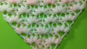 Красивый узор для шали. Всего 2 ряда. Просто и быстро для начинающих.