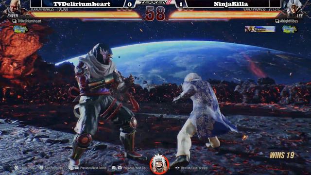 T8 TVDeliriumheart (Raven) vs NinjaKilla (Lee) - Tekken 8 - смотреть онлайн