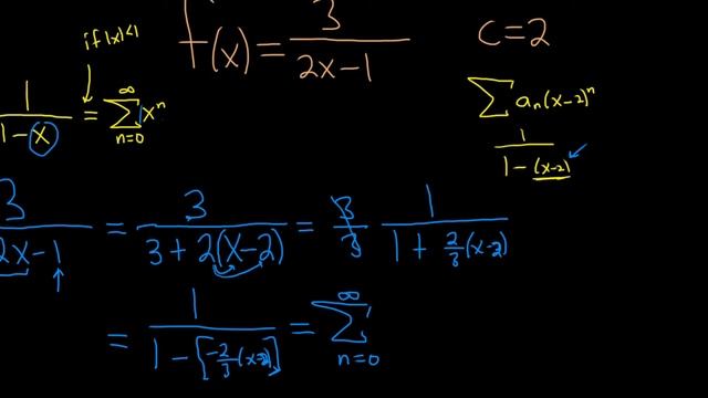Power Series Representation For The Function F(x) = 3/(2x - 1) Centered At C = 2 And Interval