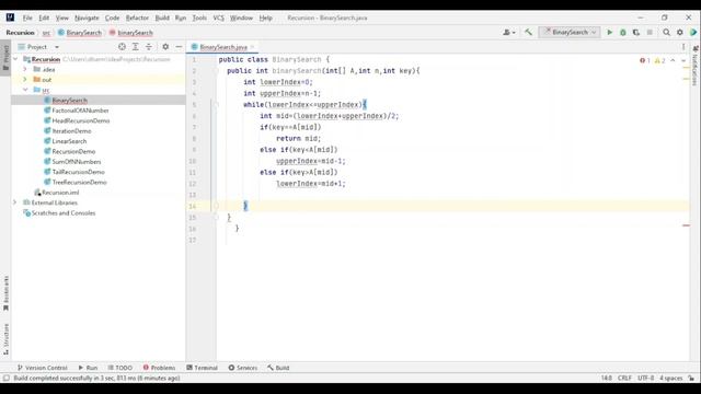 Binary Search | Iteration | Data Structure and Algorithm | justCoding( ) | Hands On | Java смотреть онлайн
