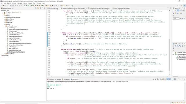 Java Lab: Output Values Below An Amount - Methods смотреть онлайн