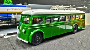 Первый троллейбус ЯТБ-1 масштаб 1/43 Наши Автобусы Модимио №14 распаковка и обзор. Про машинки.