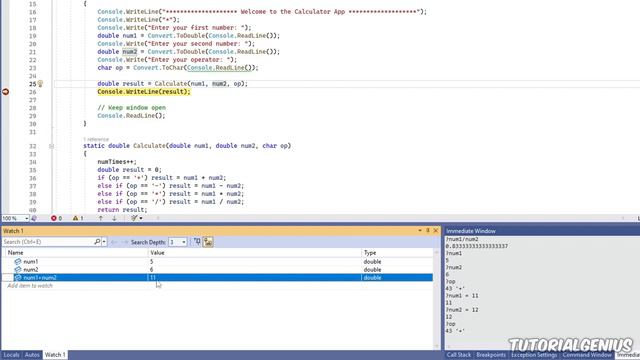 11-4. Debugging - Watch Windows and Quick Watch | C# Programming for Absolute Beginners смотреть онлайн