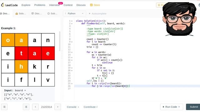 Leetcode Question 212 "Word Search II" in Python смотреть онлайн