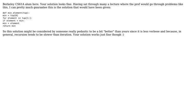 Minimum element in a tuple (3 Solutions!!) смотреть онлайн