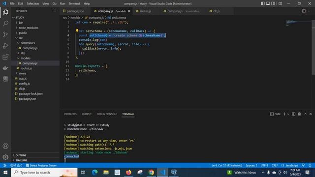 execute SQL query in postgreSQL database in node js express js project explained with source code смотреть онлайн