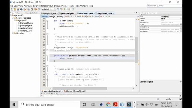 Ejemplo en Java con librería swing, para llamar más clases Jframe смотреть онлайн