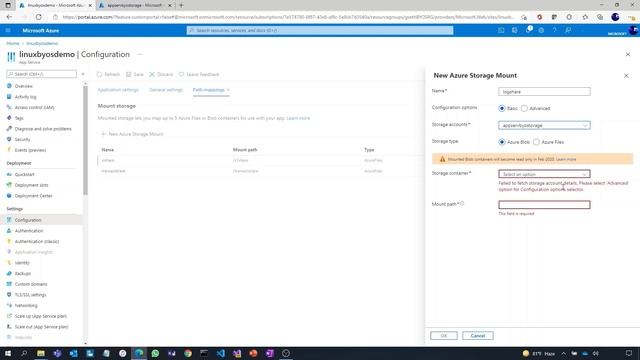 How to mount Azure Storage as a local share in a container app in App Service | Azure Portal Series смотреть онлайн