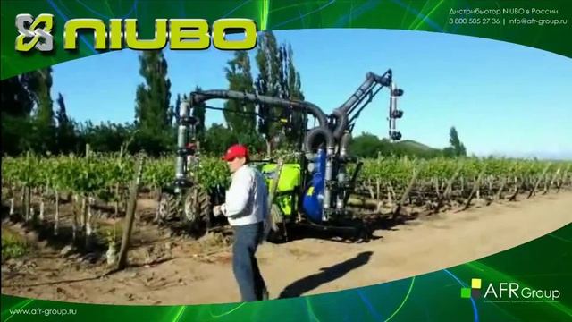 Садовый прицепной опрыскиватель NIUBO Octopus Plus на минитракторе Ferrari смотреть онлайн
